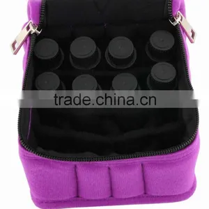 High Quality Custom Make Purple Velvet Material 16bottles Essential Oil Carrying Bag,wholesase Price Essential Oil Carry Case thumbnail-3