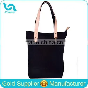 Eco Friendly Plain Black 24 oz Canvas Tote Bag,Cotton Canvas Tote Bag thumbnail-1