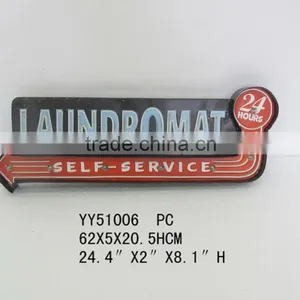 Laundrommat Embossed Metal Wall Palque With LED Light thumbnail-1