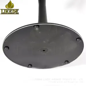 Heavy Duty Tea Table With Tulip and Trumpet Base in Black Aluminum Carbon Steel Stainless Metal Tulip Trumpet Base in Black thumbnail-5