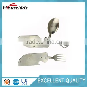Outdoor Camping Tableware Stainless Steel Folding Fork Knife Spoon Sets Picnic A thumbnail-5