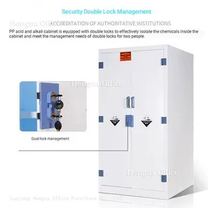 Acid Storage Cabinet | Polypropylene Lab Cabinet HN-PP800 - Leak-proof Tray & Double Lock Security for Chemical Safety thumbnail-4
