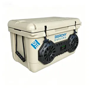 45L Durable Insulated Bluthtooth Speaker Cooler for Ice Fishing & Camping Waterproof PE Portable Cooler With Wheels thumbnail-5