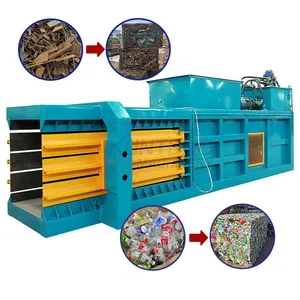Horizontal Hydraulic Scrap Metal Briquetting Machine Waste Plastic & Paint Bucket Compressor Straw Baler EPC thumbnail-1