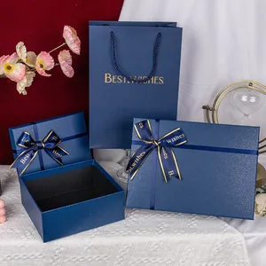 Luxury Blue Durable Gift Box With Lid Packaging thumbnail-1
