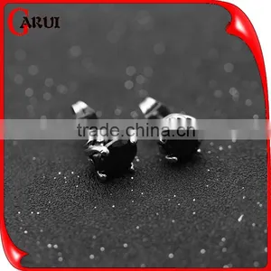 Cheap Wholesale Charm Girl's Black Diamond Stud Earrings thumbnail-1