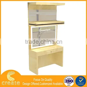 Wooden Fashion Cosmetic Shop Showcase Design , Cosmetic Display Cabinet With Mall Kiosk Furniture thumbnail-5
