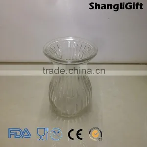 Ribbed Home Decor 430ml Tall Clear Glass Vase thumbnail-2