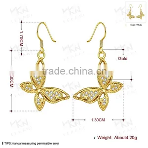2015 LEKANI Big Butterfly Golden Earring Designs for Women thumbnail-4