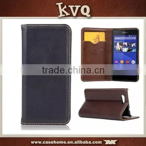 Book Style Dark Color PU Leather Case for Sony Xperia Z5 Mini With Card Holder thumbnail-1