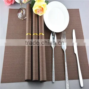 Hotel Table Decoration PVC Mat Solid Color Brown Dining Placemat 45*30cm thumbnail-1
