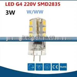 Good Quality 220V Smd2835/24pcs 95LM Led g4 China Made Low Price Popular 360degree 3W g4 Light/lamp thumbnail-1