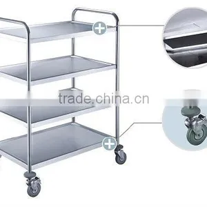 FAYK.FRL4 FILMA Tea Trolleys-European Version-4 Tier Stainless Steel Dining Cart - Round Tube thumbnail-1