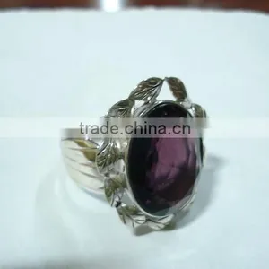 Amethyst Silver Gemstone Rings thumbnail-1