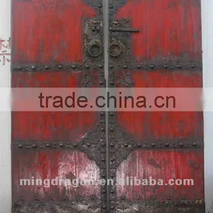 Chinese Antique Furniture Pine Wood Reliable Big Red Door thumbnail-1