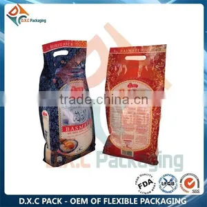 Foshan Vendor Quad Seal Rice Packaging Bag With Handle thumbnail-1