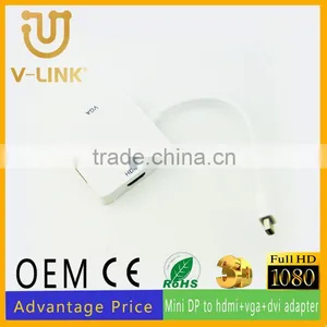 High Speed Mini dp to Hdmi Vga Dvi Adapter With Audio Video Data Transmission thumbnail-1