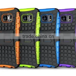 1.3$/pcs 2-in-1 Anti-slip PC and TPU Case With Kickstand for Samsung Galaxy S6 Edge thumbnail-2