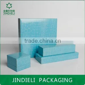 Whole Sky Blue Paper Jewelry Set Box Packaging thumbnail-1