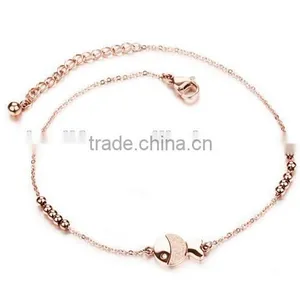 Jewellery Fashionable 316L Stainless Steel Style Fish Charm Sexy Slave Anklet Chain thumbnail-2