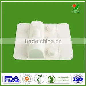 100% Sugar Cane Fiber Disposable Bagasse Fiber Pulp Trays thumbnail-3
