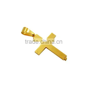 Wholesale Fashion Jewelry JCN0331 Gold Stainless Steel Jesus Cross Necklace Pendant thumbnail-5