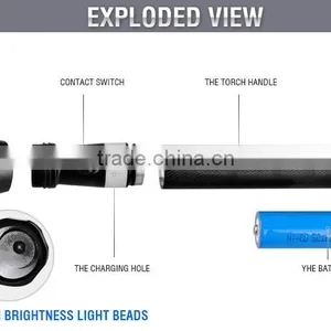Cheap High Power Long Distance Aluminum Portable The Middle East LED Rechargeable Flashlight Torch - JD8028 Keen thumbnail-4