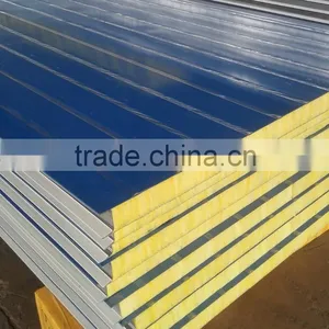 Fireproof and Insulated Metal Faced Fiber Glass Wool Sandwich Panel for Wall Board Quality Choice thumbnail-2