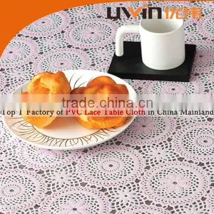 Quality Elegant Floral Printed White Decorating PVC Lace Table Cloth thumbnail-4