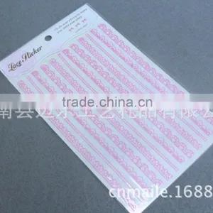 PVC COLORFUL Design Lace Ribbon Fabric Sticker Canvas Sticker thumbnail-1