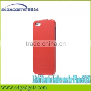 2013 New Arrival Hot Sell Design Litchi Veins Flip Cowskin Leather Smart Case for Iphone5,for Iphone5 Case thumbnail-4