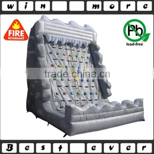 Used Inflatable Indoor Rock Climbing Wall, 0.55mm PVC Tarpaulin Climbing Mountain Sport Games thumbnail-1