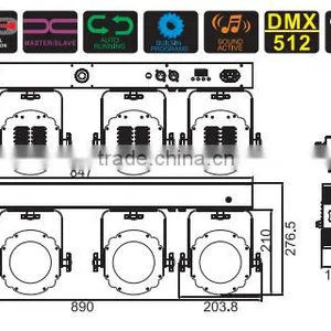 High Quality T-Bar and Footswitch Control 4*30W RGBWA LED Beam Light Stage Light thumbnail-6