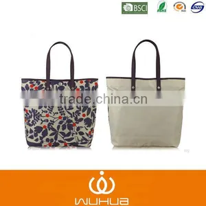 High Quality Good Print Simple Design pu Leather Nylon Bag thumbnail-1