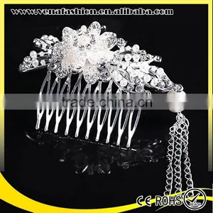 Tassels Wedding Cheap Personalized Hair Comb Holder thumbnail-4