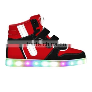 Original Design Kids LED High Top Shoes Colorful Good Quality LED Shoes for Kid Size 25-35# thumbnail-5