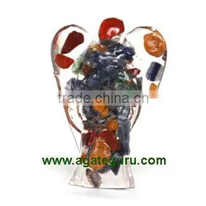 Chakra Orgonite Angels 2inch : India Orgone Agate Angels : Healing Orgone Products thumbnail-2