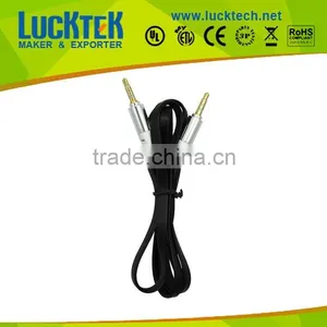 Lucktech 3.5mm Male to Male 3 Feet Flat Noodle Audio AUX Cable Adapter for Car/phone/galaxy Tap (Black) thumbnail-1