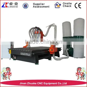 3 Tools 3 Spindles Auto Changer Wood CNC Router Changing 3 Spindles With Original NcStudio System Dust Collector ZK-1325 thumbnail-1