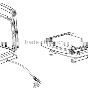 1600W Die-cast Sandwich Press XJ-9k112 thumbnail-6