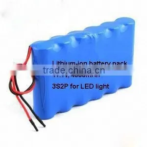 2015 New Arrival CE,ROHS,UL Approved 11.1v 4400mah Li-ion Battery Pack 3S2P For LED Lights thumbnail-1