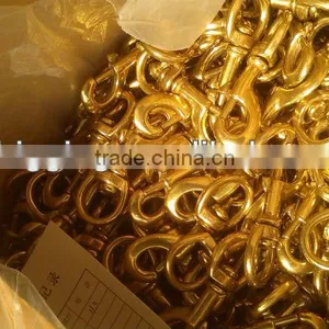 Solid Brass Snap Hooks - Brass Swivel - Quick Release, Spring Snap, Round Rings thumbnail-1