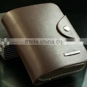 Billfold Multi Pockets Purse Card Holder Mens Zipper Leather Wallet thumbnail-1