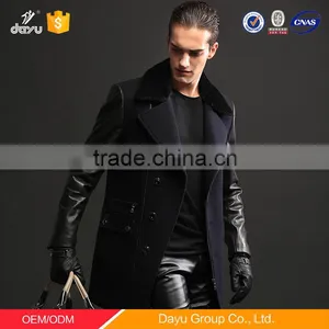 European Style Classic Wool Mid- Long Jacket, Men Cashmere Wool Coat thumbnail-1