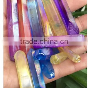 Angel Aura Quartz Crystal Platinum & Silver Coated Rainbows thumbnail-2