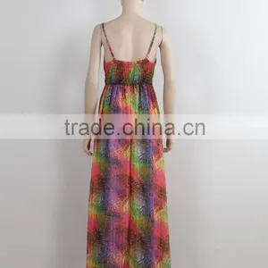 F5S40357 Women Long Print Party Dress thumbnail-3