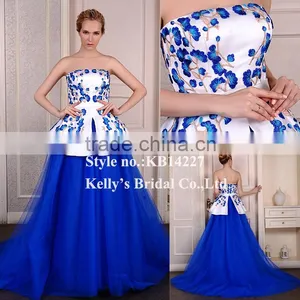 Women Elastic Knitted Sexy Bodycon Dress Celebrity Dress Blue Cheap Wholesale Puffy Flower Girl Dress New Style Ball Gown Dress thumbnail-1