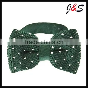 2015 Latest Fashion Green Knit Bow Tie With Wihte DotKB030 thumbnail-1