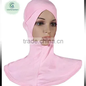 Custom Beautiful Pink Student Cotton Neck Chest Cover Inner Cross Hijab thumbnail-1