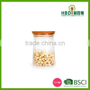 Storage Canister With Wood Lid,Air Tight Glass Storage Canister,Glass Canisters thumbnail-2